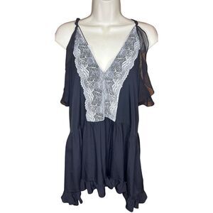 IRO Black Dress with Cream Lace Accents Size 38